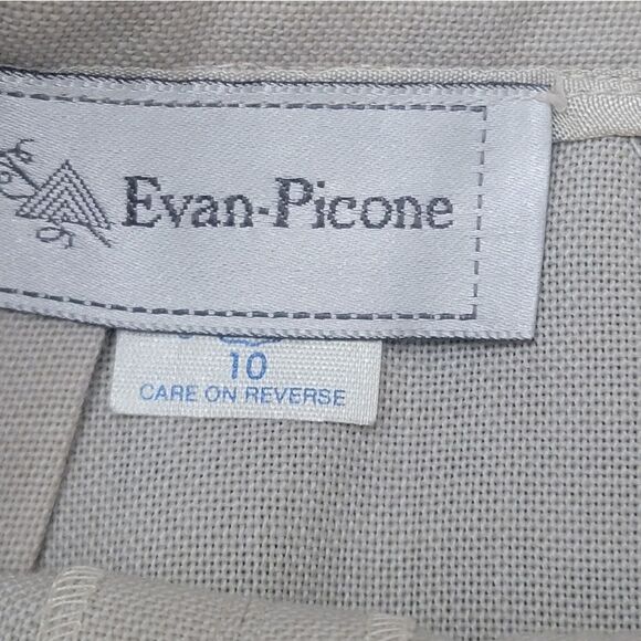 Evan Picone Vintage Pleated Midi Skirt Formal Business Casual Beige Size 10 - Picture 4 of 9